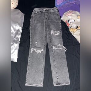 Pacsun ripped black straight-leg jeans